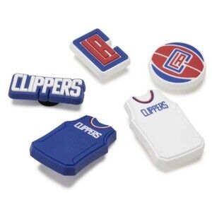5-Pack NBA Official Los Angeles Clippers Jibbitz™ Shoe Charms for Crocs NWT